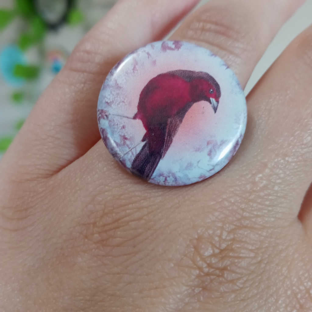 Bird Button Adjustable Ring